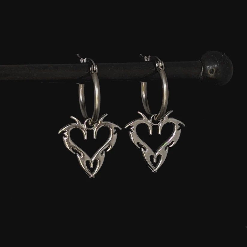 Boucles d&#39;Oreille Heart Hoops