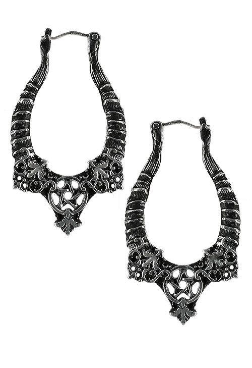 Gothic Horns Earrings [SILVER]
