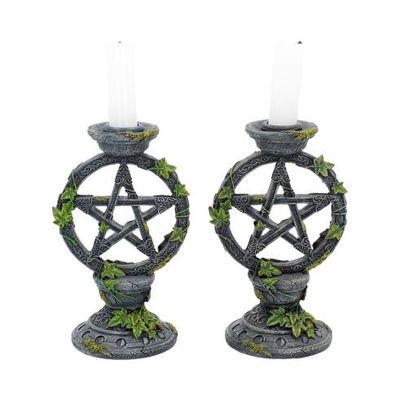 Bougeoirs Wiccan Pentagram 15cm
