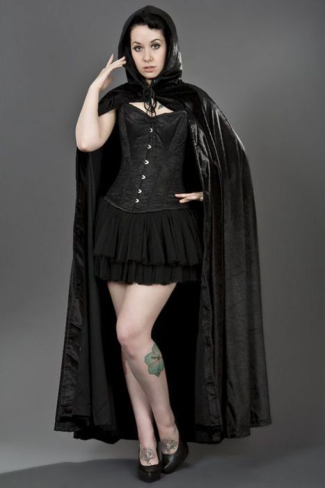 Vampire Black Velvet Black Satin Lining Cape