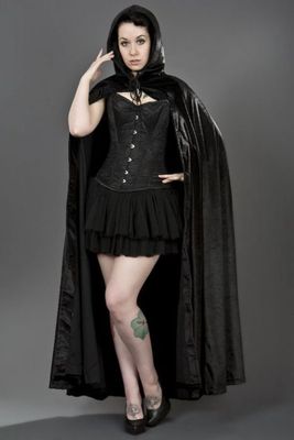 Vampire Black Velvet Black Satin Lining Cape