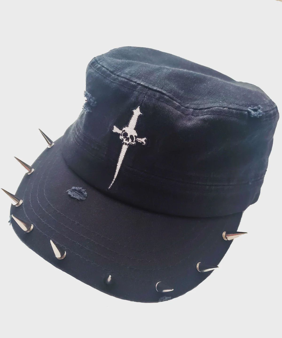 Spiked Distressed Rivethead Cap [LS-192]