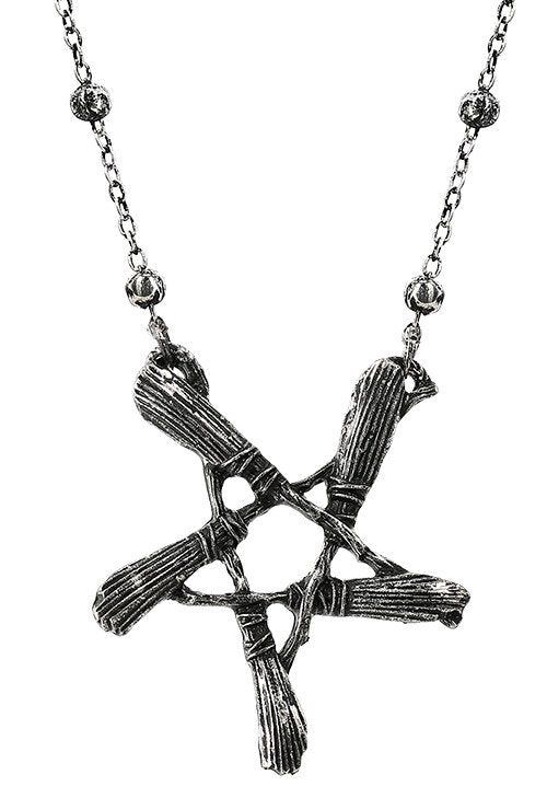 Broom Pentagram Necklace [SILVER]
