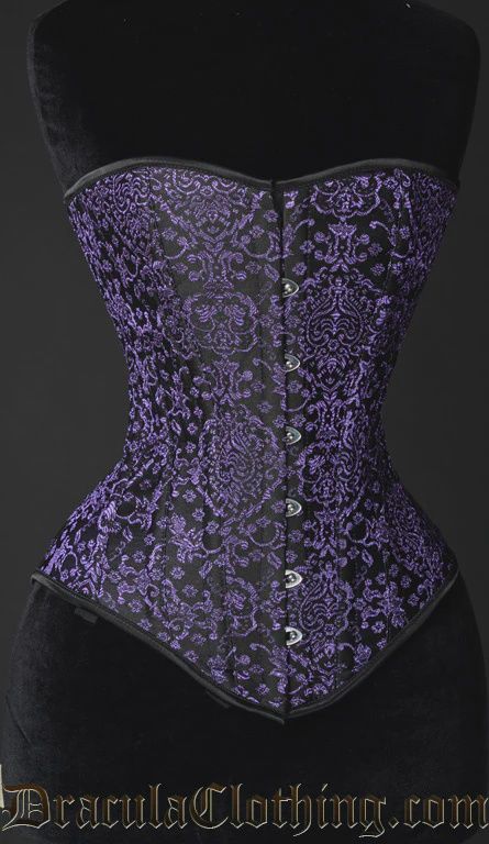 Purple Jacquard Overbust Corset