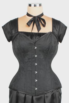 Overbust Sweet Heart Floral Brocade Corset [EL-212] [PLUS]