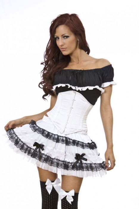 Sexy Waspie Corset [WHITE SATIN]