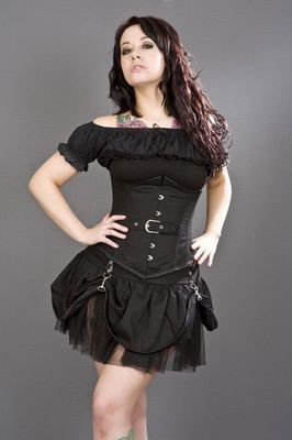 Candy Buckle Underbust Corset [BLACK]