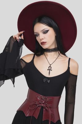 Wetland Bat Peplum Corset [RED]