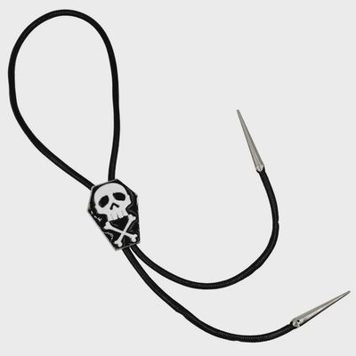 Bolo Coffin Skull Bones Lace Tie