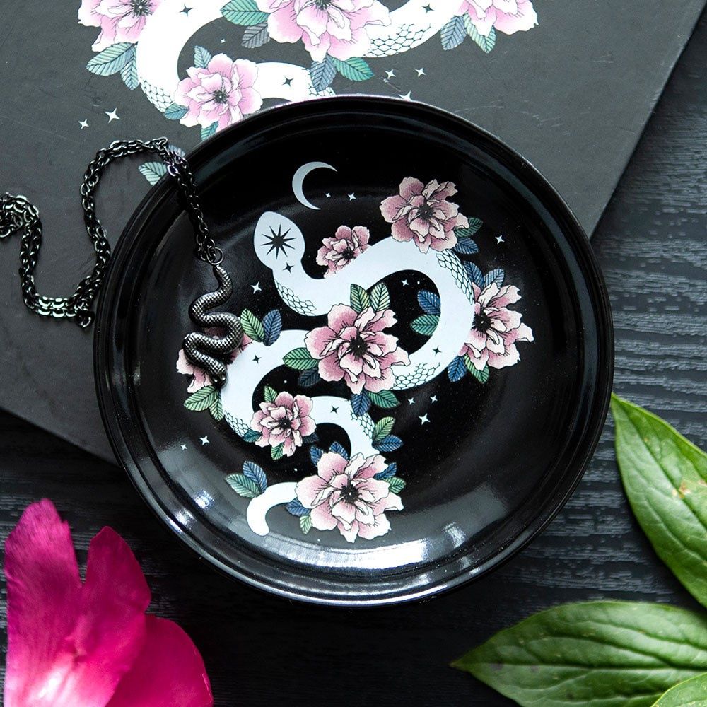 Floral Snake Jewelry Plate [SN_18925]