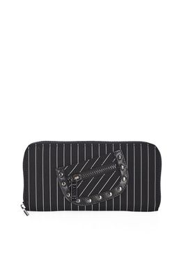 Black Core Pinstripe Wallet [WT41127]
