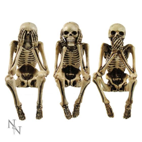 Three Wise Skeleton DNR Figurine