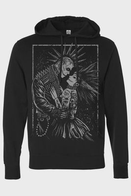 Monster Love: Frankenstein &amp; Bride Hoodie [Gray]