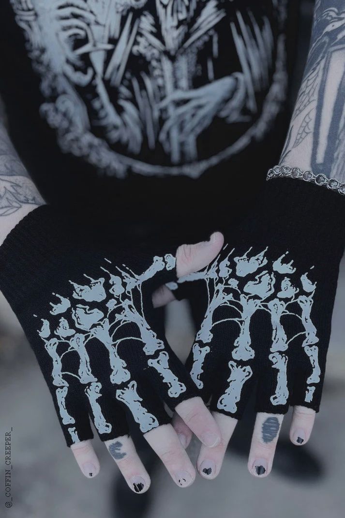 Gants Sans Doigts Dead Inside Skeleton