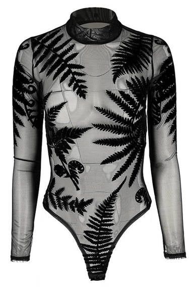 Forest Witch Mesh Fern Bodysuit