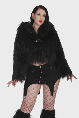 Buffy Fuzzy Coat (BLACK) (JT63044)