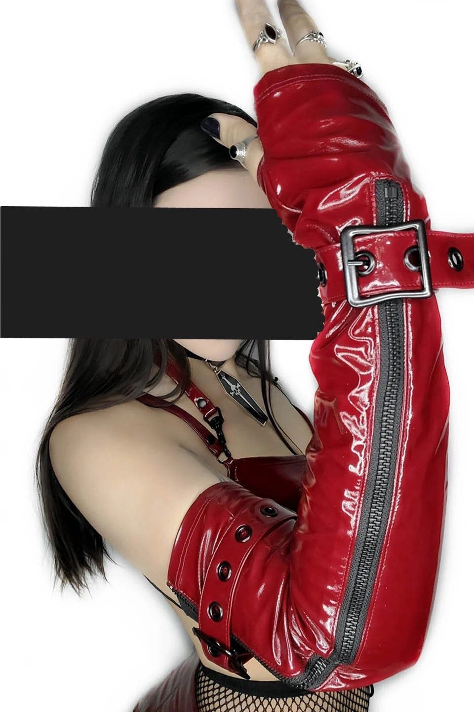 Fingerless Gloves [RED VINYL] [38-9-00RED]