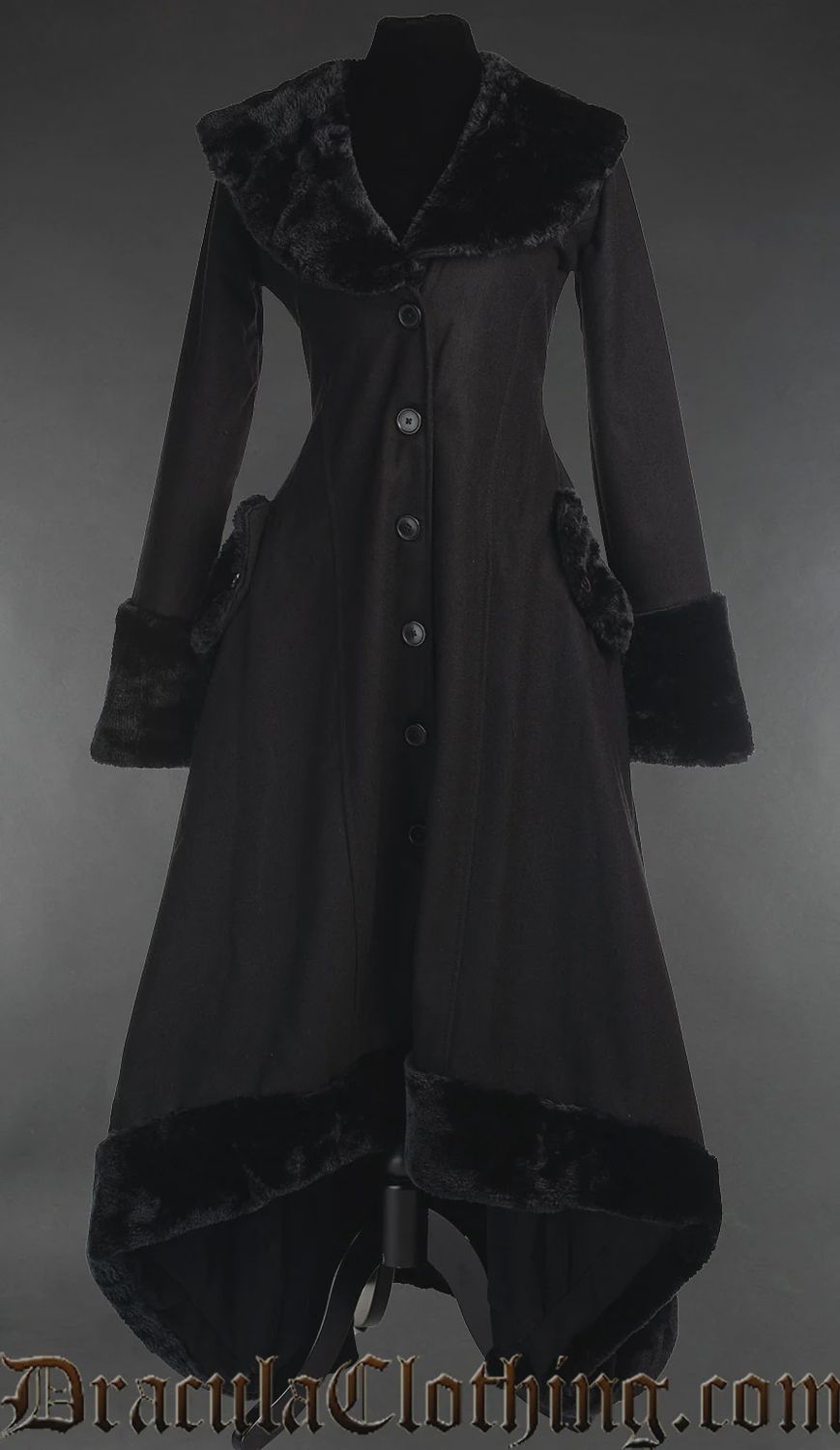 Black Wool Pocket Coat