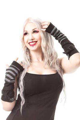 Arm Warmers Stripe Strap [BLACK/GRAY]