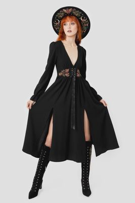 Poisoned Petal Midi Dress