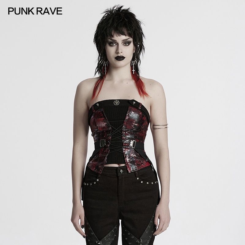Corset Underbust WY-1802 [NOIR / ROUGE] [PLUS]