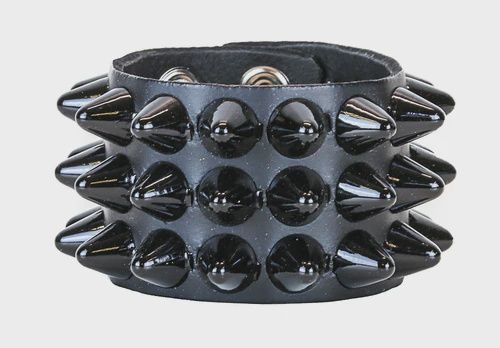 Bracelet En Cuir À Stud Noir BC256UK