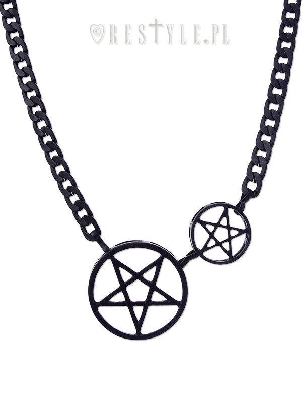 Double Pentacle Necklace [BLACK]