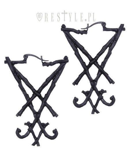 Lucifer Sigil Earrings [BLACK]