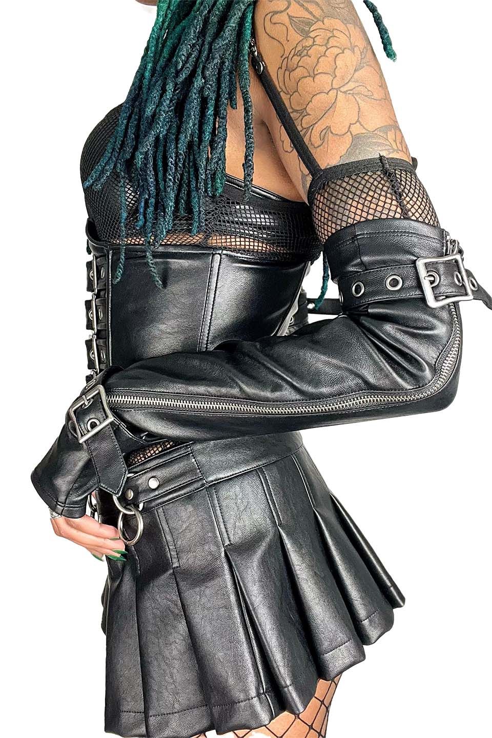 Elbow Fingerless Gloves [MATTEBLK] [38-9-00]