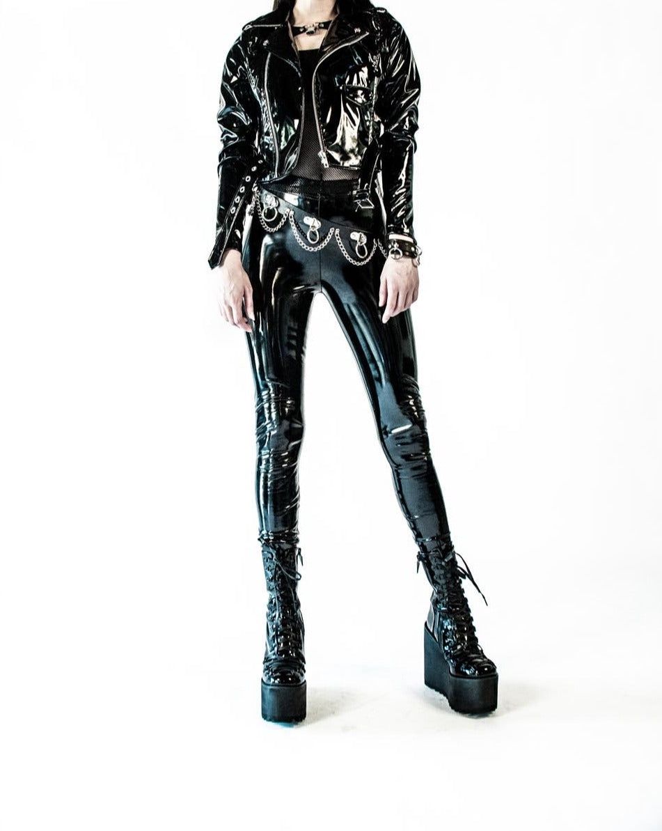 Vinyl Moto Jacket [BLACK] [LS-129]