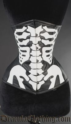 Faux Leather Skeleton Underbust Corset