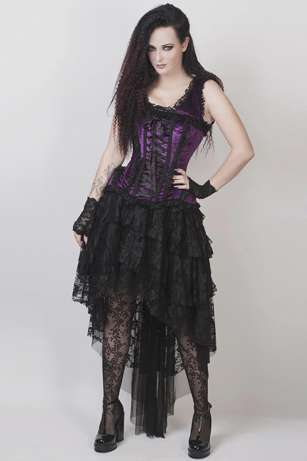 Feofil Burlesque Skirt (VG-19341) (BLACK) [PLUS]