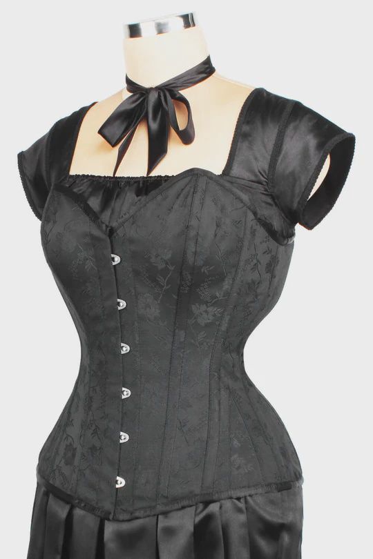 Overbust Sweet Heart Floral Brocade Corset - [EL-212]