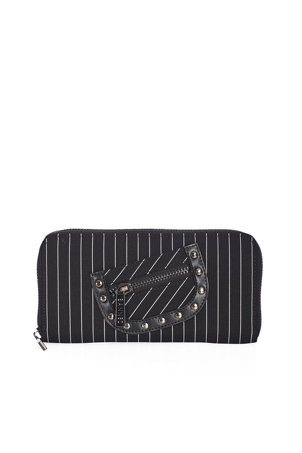 Black Core Pinstripe Wallet [WT41127]
