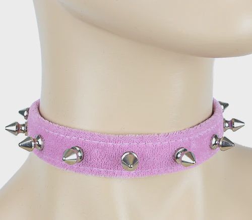 Choker en Velours à Studs CK134 [ROSE]