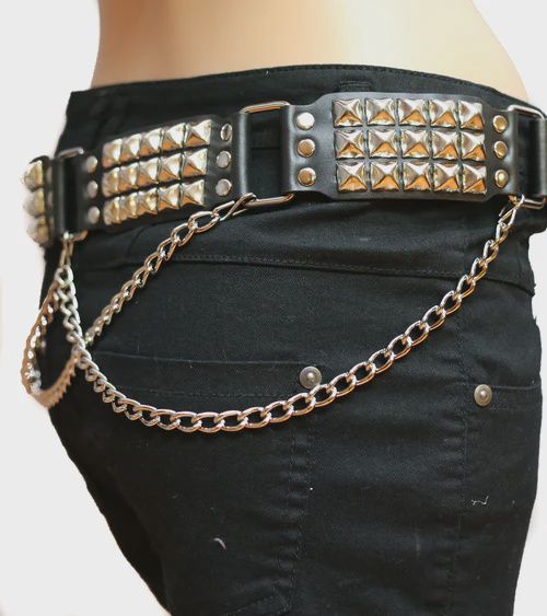 Ceinture En Cuir À Stud Argent BT171