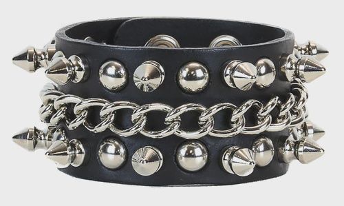 Bracelet en Cuir à Stud Argent BC141