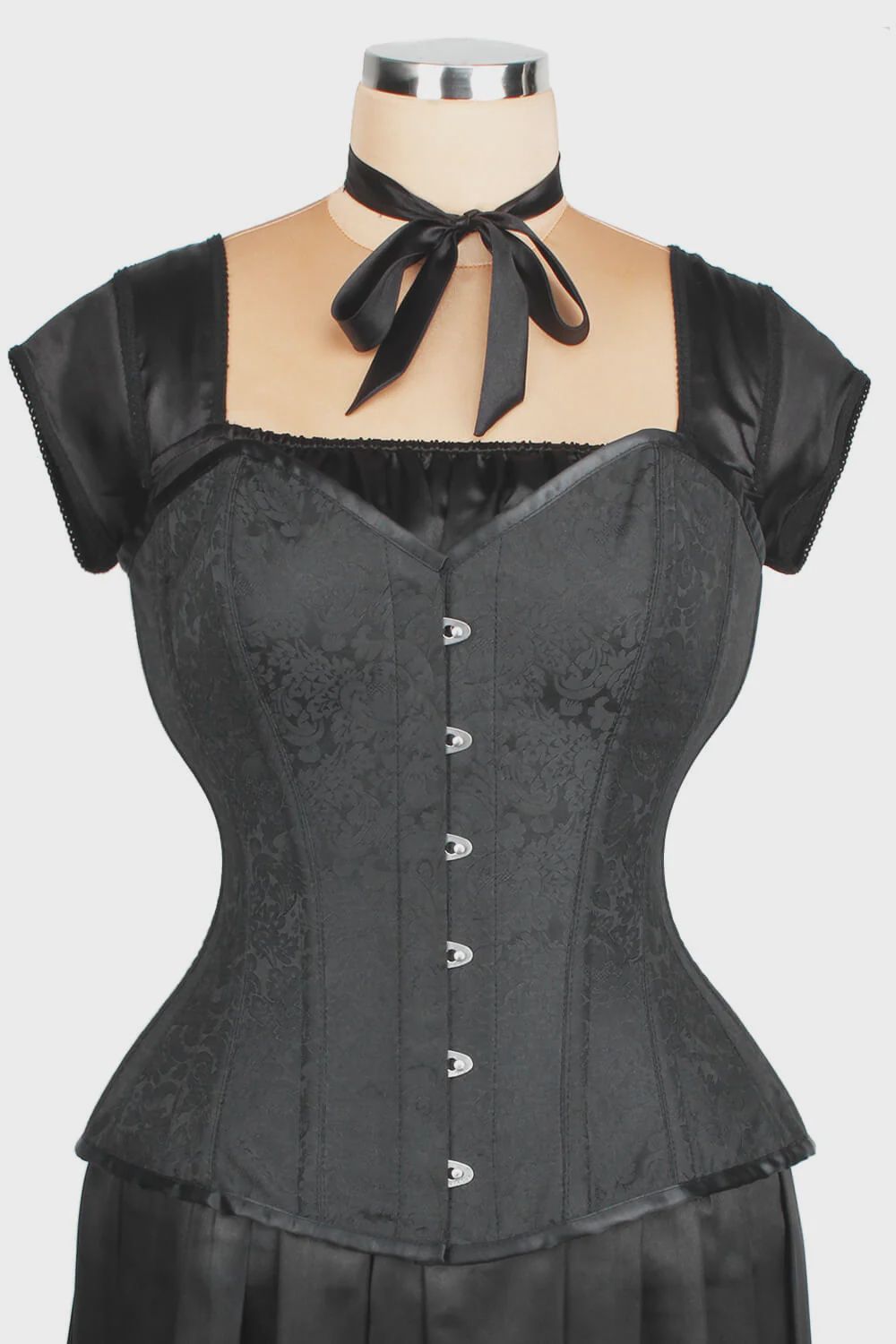 Corset Overbust Brocade Waist Reducing  [NOIR] [ELC-301] [PLUS]