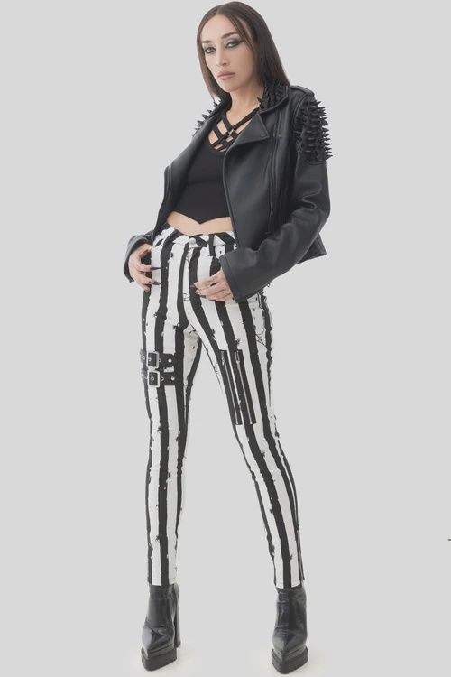 Distressed Stripe Pants