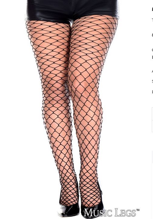 Bas Collants Fishnet Thick Diamond Net NOIR [PLUS] / 50024Q