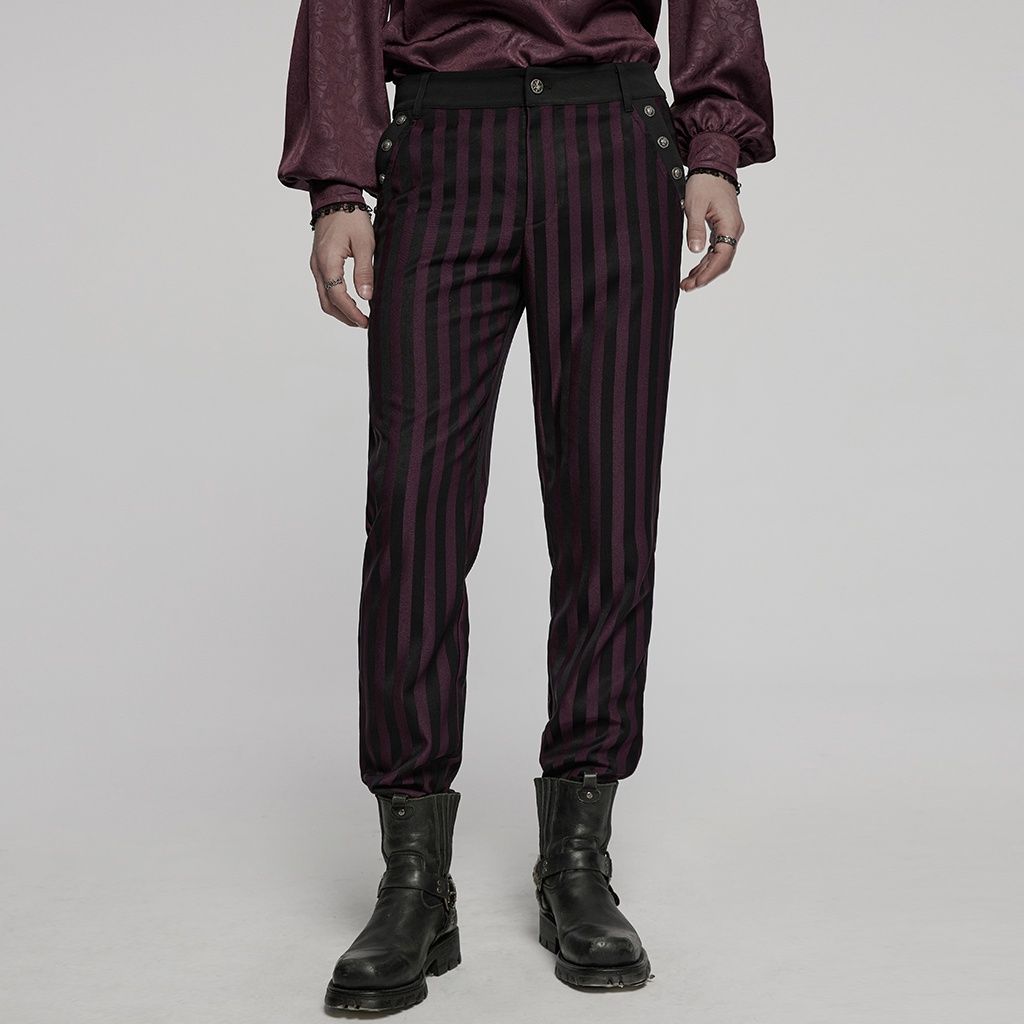Pantalons WK-723 [NOIR / ROUGE] [PLUS]