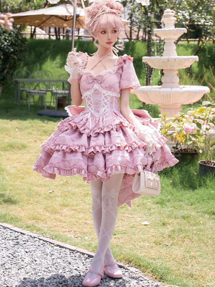 Robe Princess Bow Ruffle Sweet [ROSE]