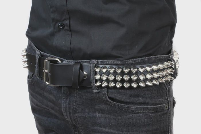 Ceinture à Stud Argent BT153 [PLUS]