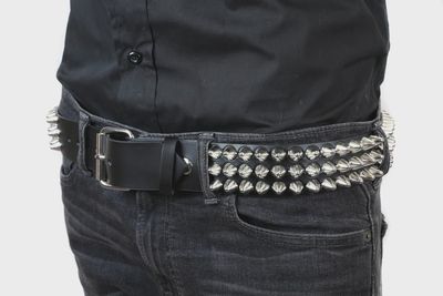 Ceinture à Stud Argent BT153 [PLUS]