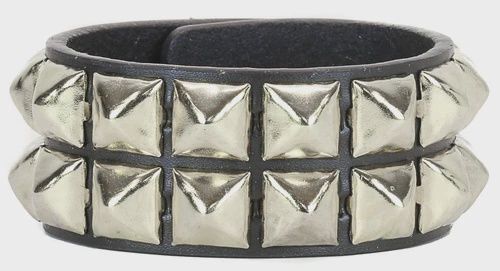 Bracelet en Cuir à Stud Argent BC112