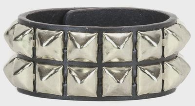 Bracelet en Cuir à Stud Argent BC112