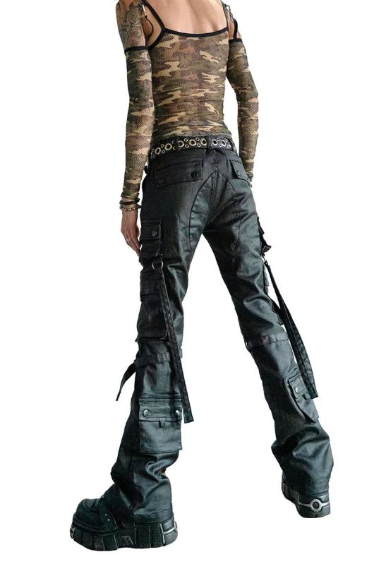 Future Division Black Unisex Waxed Denim Cargo Pants [LS-221] [PLUS]