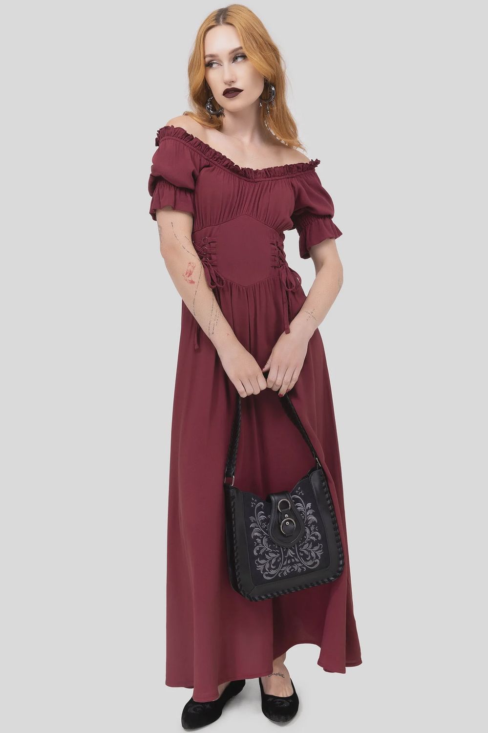 Robe Jocasta Maxi Manches Courtes [ROUGE] [PLUS]