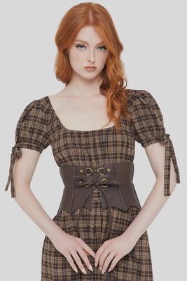 Corset Wetland Bat Peplum [BRUN]