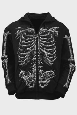 Veste Hoodie Dead Inside Skeleton Unisexe